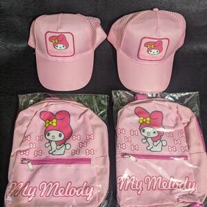 Pink My Melody Backpack and Cap Set